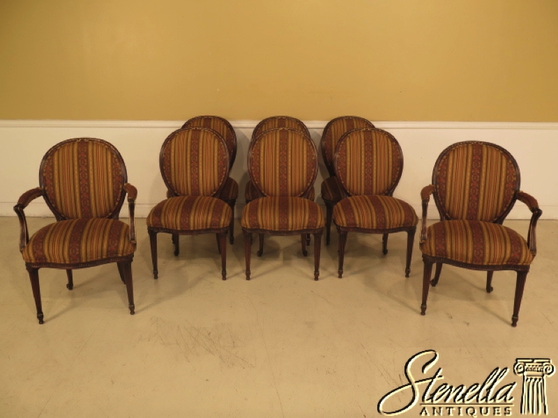 Stenellaantiques Com Set Of 8 Ej Victor Medallion Back Regency Dining Room Chairs