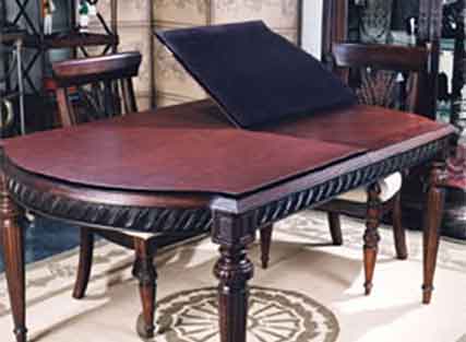 Antique table with custom table pad